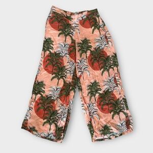 Nicole Miller New York 100% Linen Tropical Wide-Leg Pants – Size M